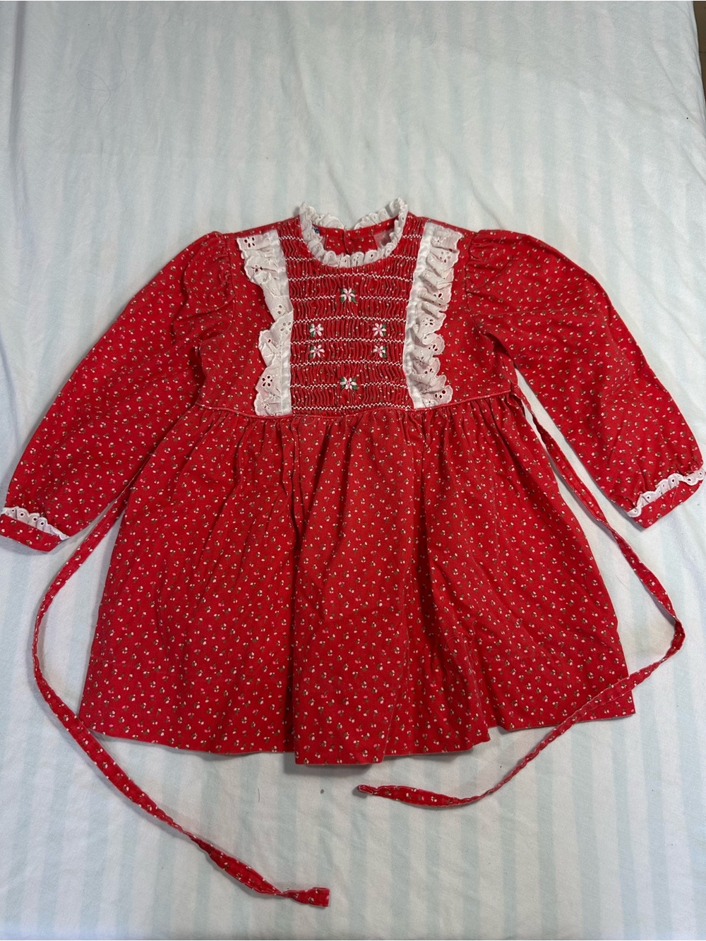 Vintage Polly Flinder Smocked Dress
